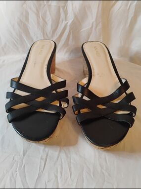 Nine Wedge Cork Wedge Heel Slide